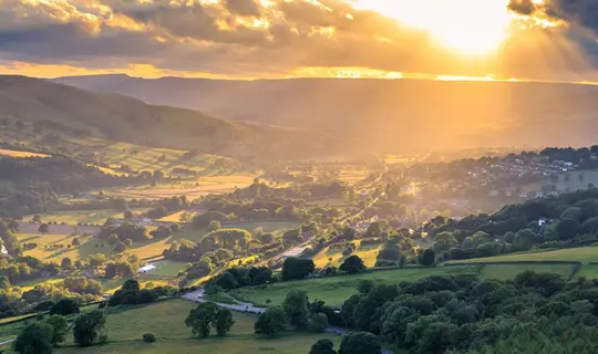The rolling hills of the Peak District